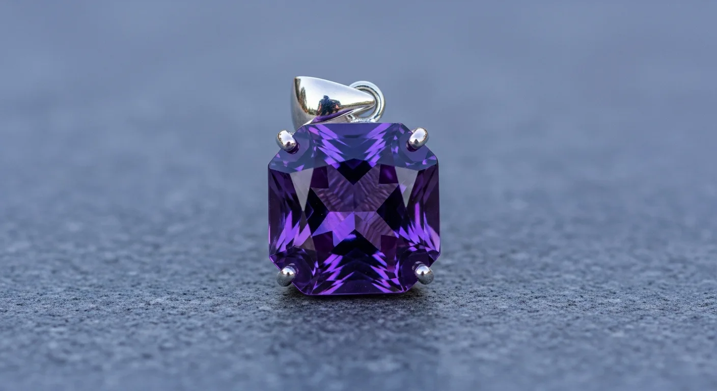 Pendentif améthyste violet sur fond élégant