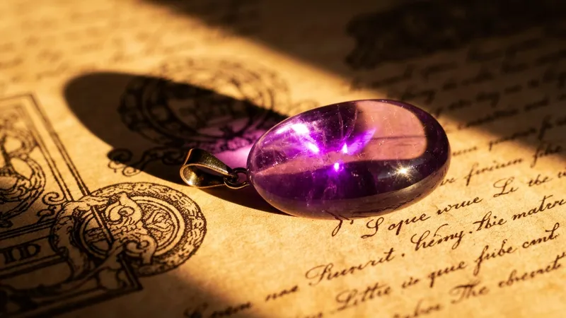 Pendentif améthyste goutte d'eau sur chaîne dorée